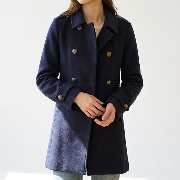 Gap Kids Navy Wool Peacoat XL (Fits Women XS) Gold Buttons Preppy Winter - Picture 2 of 9